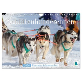 Schlittenhunderennen: Rasantes Schneetreiben (Wandkalender 2026 DIN A4 quer), CALVENDO Monatskalender: Musher und Hundegespanne: unvergessliche Schlittenfahrten (CALVENDO Sport)