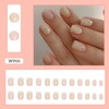 Pink Press on Nails Short Square Champagne Gold Glitter Exquisite