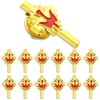 12 Pack Gold Cross Lapel Pins Bulk Christian Cross Dove