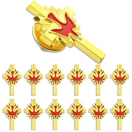 12 Pack Gold Cross Lapel Pins Bulk Christian Cross Dove Enamel Pin Set-Holy Spirit/Peace/Memorial/funeralGifts For Clothes Bags Hat