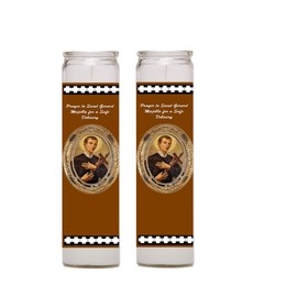 Saint Gerard Majella Prayer for Safe Delivery Set of 2 Candles with Blessed Prayer Card with Heat Sealed Medal or Only Candles (Candles-HC)