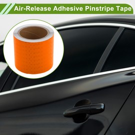 HOPESPANNER Universal 32.81ft x 3.94In Air-Release Adhesive Pinstripe Tape Reflective Automotive Pinstriping Tape PVC Orange