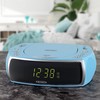 Jensen Sky Blue Modern Home CD Tabletop Stereo Clock Digital
