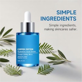 Sérum Facial Hidratante con Péptidos de Cobre, Sérum Antiedad con Péptidos, Crema Facial Iluminadora para Pieles Apagadas, Crema Facial Reafirmante y Lifting, Rellenador de Arrugas (2 pcs)