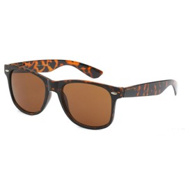 Sunglasses Classic 80’s Vintage Style Design (Tortoise, Brown Smoke)