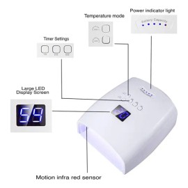Lampara Para Uñas Uv Recargable 66w30led Lampara Uñas Gelish