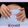 Krystil Short Press On Nails –Cat Eye False Nails, Gloss