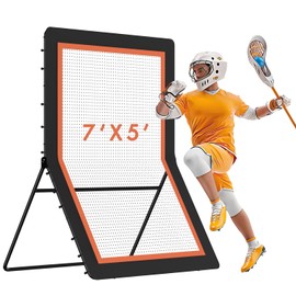 MR Lacrosse Rebounder 7’x5’, Throwback Net with 5 Bounce Back Rebound Angles, Pitch Back Return Net, Rebound Wall for Lacrosse, Baseball, Softball, Soccer, Football, Basketball, Volleyball, Tennis