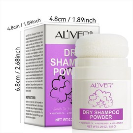 ALIVER Dry Shampoo Powder, Natural Non-toxic Hair Volumizing Powder, Small and Convenient to Carry When Traveling, Suitable for All Hair