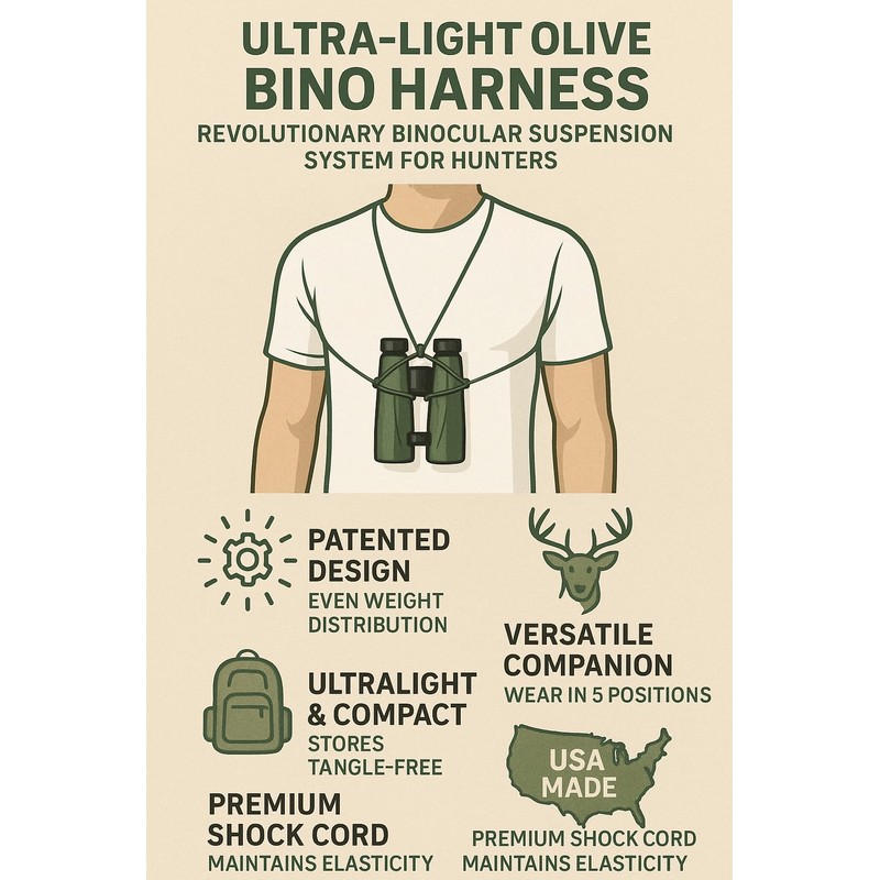 Rick Young Outdoors Premium Binocular Harness - Adjustable Chest Strap