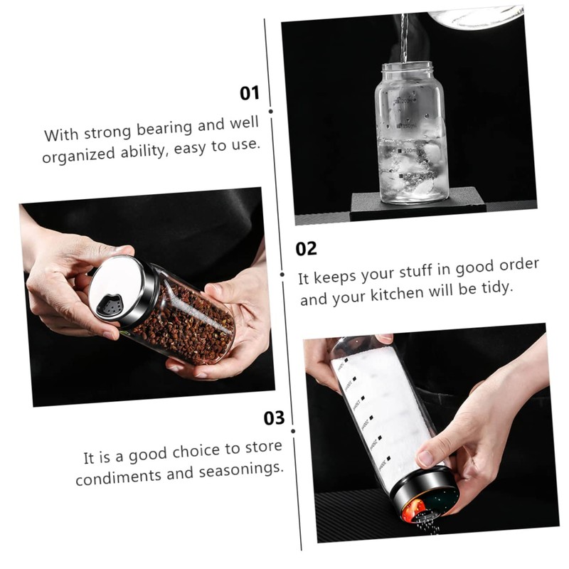 CIYODO Compact Seasoning Jars 3 Pack Condiment Can Stylish and