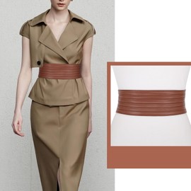 JASGOOD Women Leather Wide Waist Belt Braid Elastic Stretchy Belt Fashion Obi Belt Cinch Blet