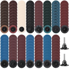 Landhoow 216 Pcs 2 Inch Sanding Discs Set Surface Conditioning Disc with 1/4 Inch Holder Sanding Pads for Die Grinder Surface Striping Polishing Finishing and Rust Paint Removal