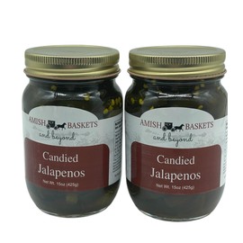 Amish Candied Jalapenos Non GMO Vegan All Natural - 15 oz - 2 Jars