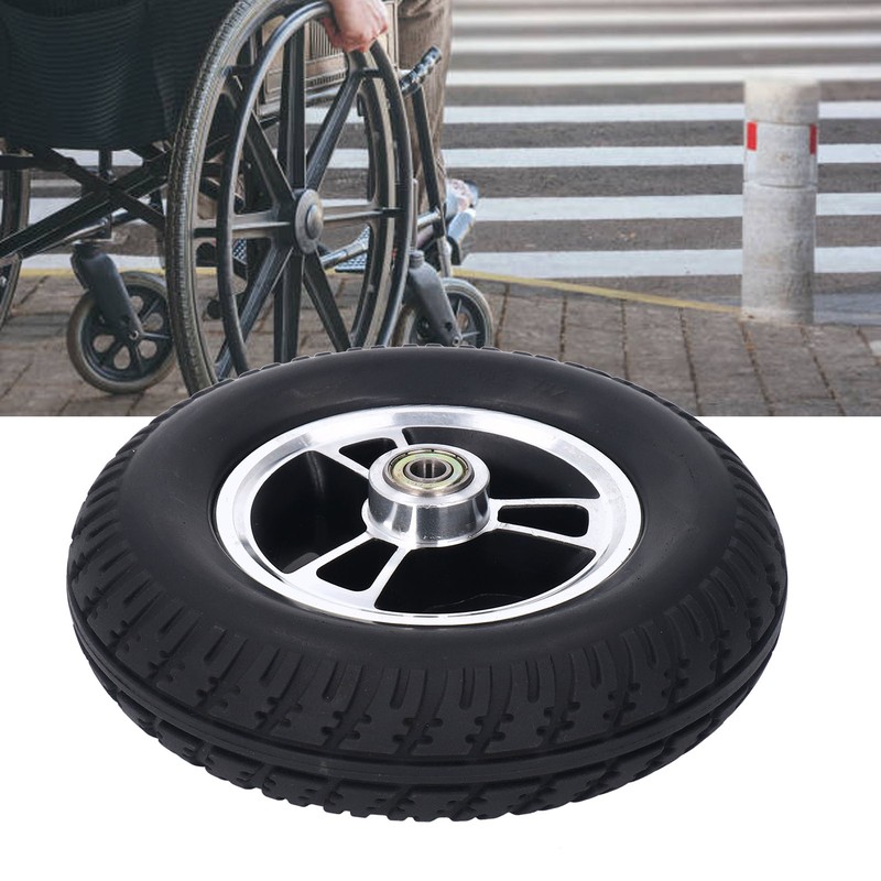 Wheelchair Wheel PU Wheel Alloy Steel Hub Anti Skid Walker