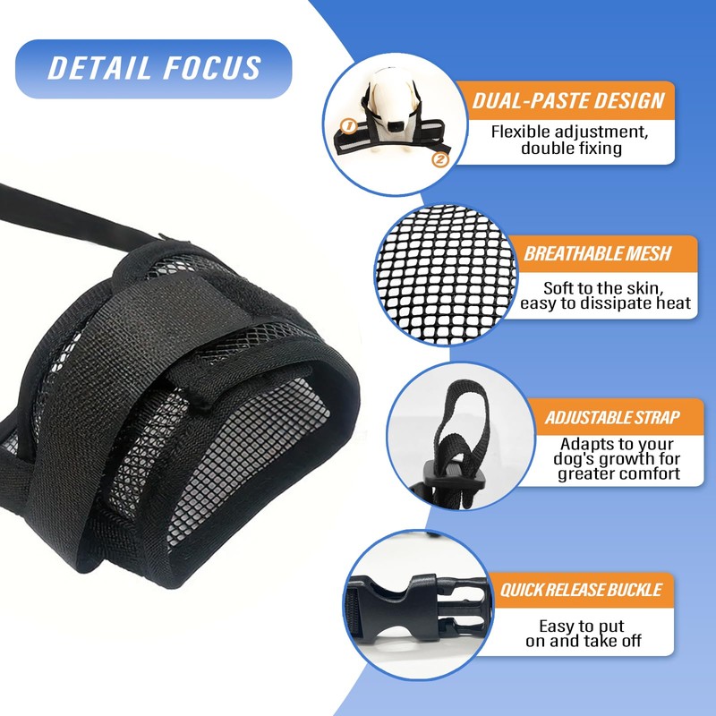 Viiotu Dog Muzzle, Anti Barking Device for Small, Medium, Large