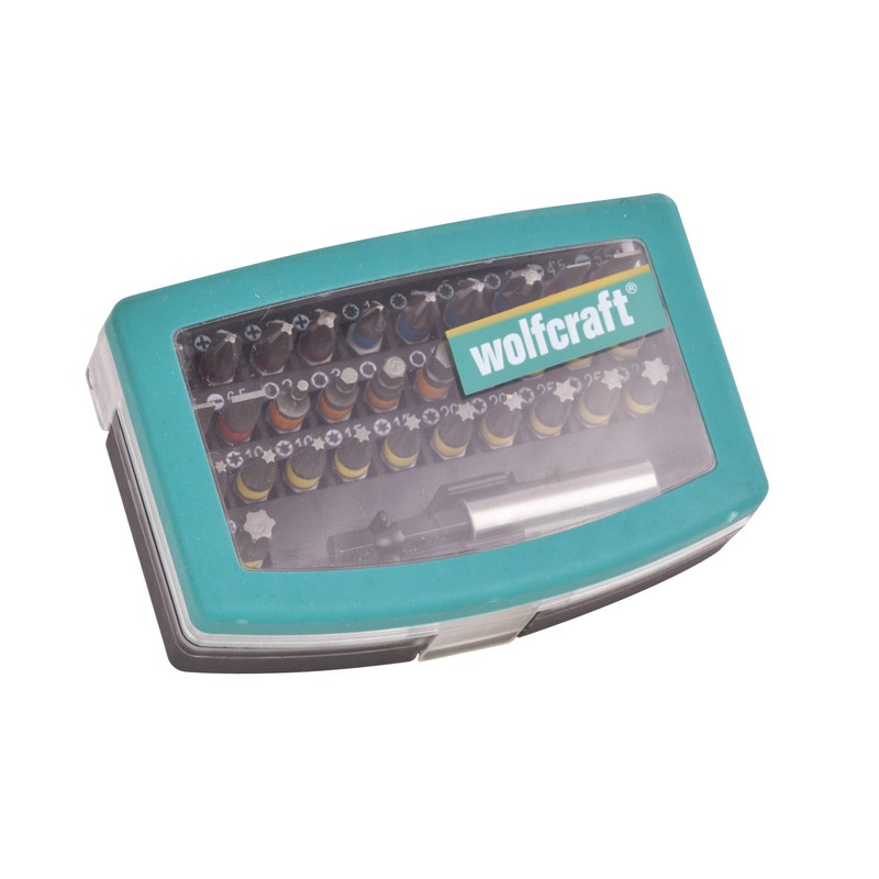 wolfcraft Bit Box, Flat-Slotted/Crosshead (PH/PZ) / TORX® (T) / Hexagonal,