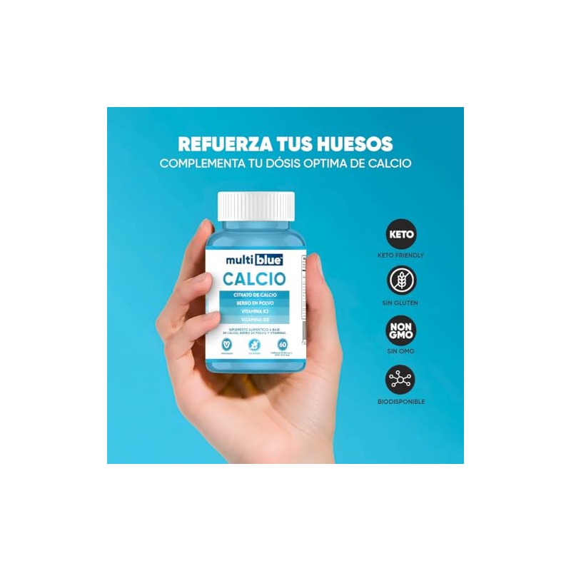 Citrato Calcio Vitamina Berro Polvo Capsulas Uñas Huesos Dientes Salud