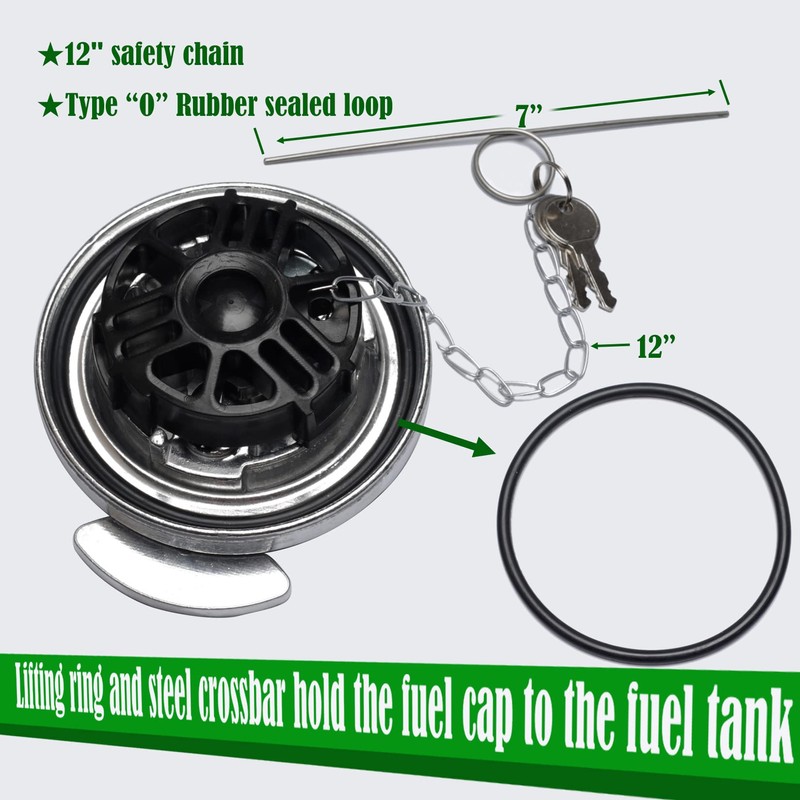 Locking Diesel Fuel Cap 2pcs Replacement for Peterbilt 379 389