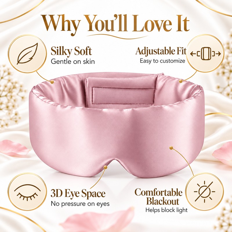 Mulberry Silk Sleep Mask for Comfortable Rest – Soft Light-Blocking