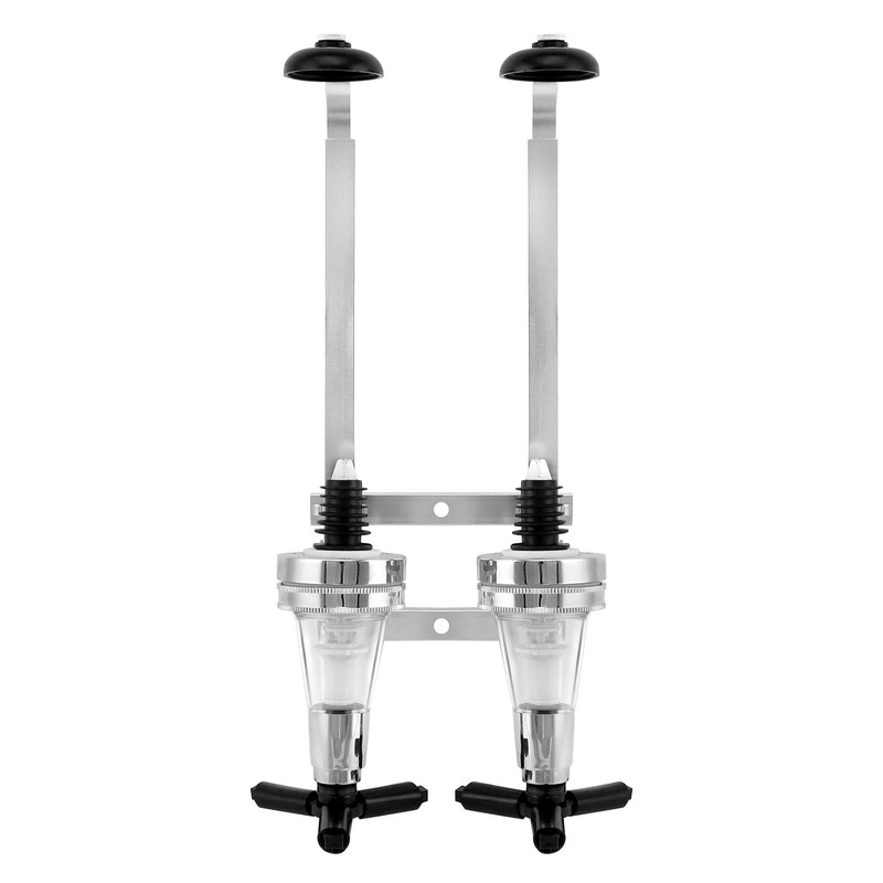 QWORK® Double Head Dispenser Wall Mounted Bottle Holder Aluminum Alloy