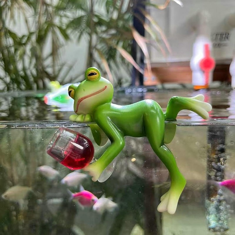 DAZZTIME Hanging Frogs, Flower Pot Hanging Frog Decoration, Green Frog