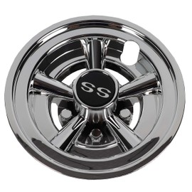 Golf Cart 8" SS Wheel Covers Hub Caps, Set of (4) Fits on Yamaha Club CAR EZ-GO Golf Cart (Silver)