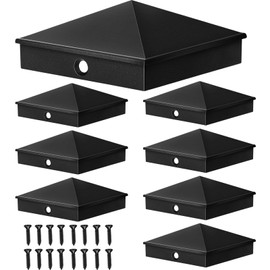 Dunzy 4 x 4 Post Caps Aluminum Pyramid Post Caps Cover Fence Deck Post CAPS for 4'' x 4'' Nominal Posts (Actual 3.5'' x 3.5'') Sleeve with Screws for Outdoor Mailbox Dock Wood Posts(16 Packs)
