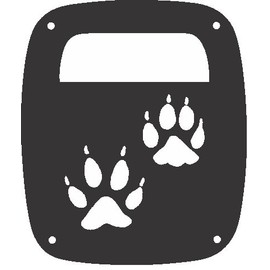 JeepTails Wolf Tracks Tail lamp Light Covers Compatible with Jeep Wrangler YJ and TJ - Black - Set of 2