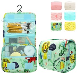 L&FY Multifunction Portable Travel Toiletry Bag Cosmetic Makeup Pouch Toiletry Case Wash Organizer, Green, 9.45" x 7.28" x 3.74", Girl