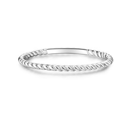 Glanzstücke München Women's Ring Sterling Silver Twisted Silver Ring 925 Silver, Silver