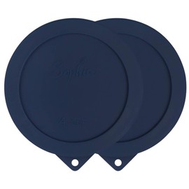 Sophico 4 Cup Round Silicone Storage Cover Lids Replacement for Anchor Hocking and Pyrex 7201-PC Glass Bowls (Container not Included) (Navy Blue-2 Pack)