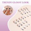 24PCS Elegant French Tip Press on Nails for Women, Medium