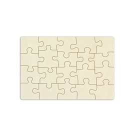 DIY Wooden Jigsaw Puzzle - 20 Pieces, Approx. 29 x 19.5 cm - Blank Puzzle Made of Untreated Plywood Blank Puzzle with Puzzle Template