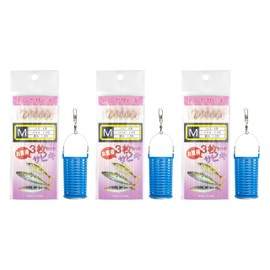 Orurudo Fishing Gear, Original Sabiki "Sabiki Kild X" Classic Pink Sabiki 6 Hooks Set with Convenient Rust Basket (Cagold) (M Size, Set of 3) qb500164b03n0