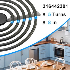 316442301 Electric Range Burner Element Replacement for 8'' Coil Surface Element MP26YA Electric Stove Burner (8", 5 Turns) by AMI PARTS
