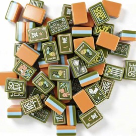 ,American Mahjong Set with 160 Tiles, Custom 4-Layer Mahjong Tiles,Acrylic Luxury Mahjong,Palm Royale Mahjong TilesColor: Art Green