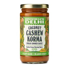 Brooklyn Delhi - Coconut Cashew Korma - Indian Simmer Sauce with Cashew Cream and Warming Spices - Mild Enough for a Kid, Flavorful for a Foodie - Vegan, Nothing Artificial - 12oz