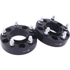VLAOSCHI Black Forged 5x4.5 Hubcentric Wheel Spacers 1.5 Inch with 14x1.5 Studs 70.5mm Hub Bore, 5 Lug Wheel Spacer 5x114.3 Compatible with Mustang 2015-2024 | Explorer 2020-2024 - Pack of 2
