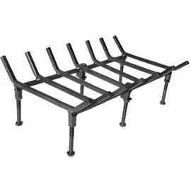 TAFIEDA Fireplace Grate. 24 inches Heavy Duty Solid Steel Fireplace Log Holder. Upgrade Adjustable Fireplace Grate 6 Solid Steel feet with 7 bar Fireplace Log Holder. for Outdoor & Indoor Fireplace