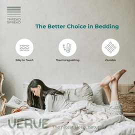 Thread Spread 80% Cotton, 20% Viscose Derived from Bamboo Sheets Full - 4 Piece Sheets for Full Size Bed, Silky Soft, Organic Cooling Sheet Set, Fits upto 18" Mattress - Light Grey Luxury Sheet