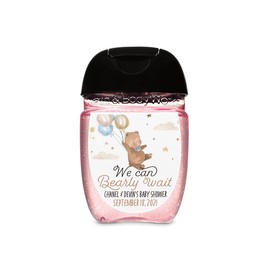 Teddy Bear Ha nd Sanit izer labels 30 babyshower favors Thank you stickers LABELS ONLY Teddy balloons baby shower labels stickers