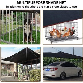 Luxdesc Weather Guard Extra Large All Season Dog Run Cover (10x10FT) Dog Kennel Cover Tarp Mesh Shade Panel - Black Mesh Sunblock Shade Tarp Panel Sunblock Garden Mesh UV Resistant Net
