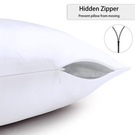 Texbee Silk Pillowcase 50 x 75 cm, Silk Pillowcases for Hair and Skin, with Hidden Zip, Both Sides Silk, Mulberry Silk Pillowcase 1 Piece, Pure White