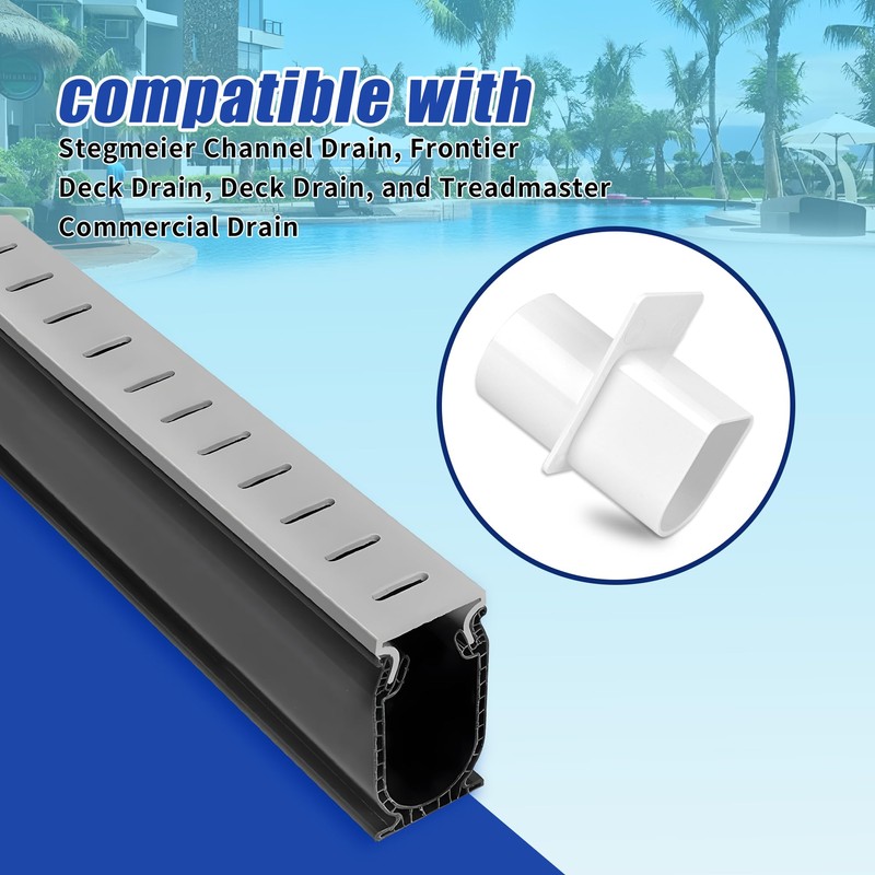 (2 Pcs) Deck Drain Adapter, fit for Stegmeier Channel Drain,
