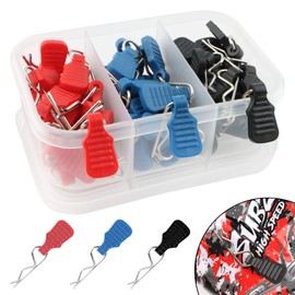 GDOOL 60 Pieces 1.2mm Universal RC Body Clips with Pull Tabs Car Clips RTR Clip Pins H165 Assembly Spare Parts for 1:8 1:10 1:12 Scale Redcat HPI Himoto HSP Exceed RC Car Parts Truck Buggy