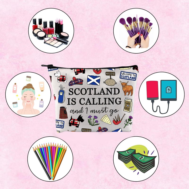 Scotland Makeup Bag Gift Edinburgh Gift Scotland is Calling and