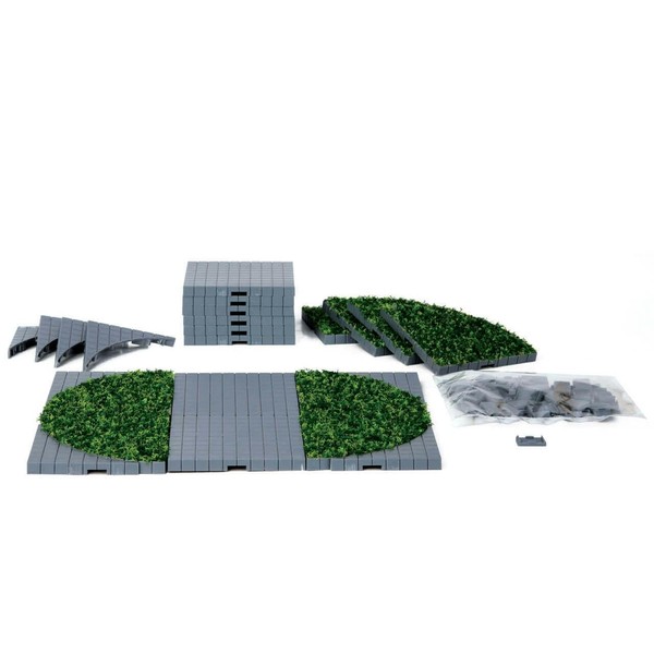 Lemax 64108 Plaza System (Grey, Round Grass) 24 Pcs Christmas