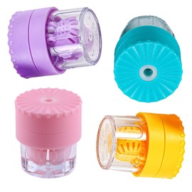4Pcs Manually Contact Lens Washer Cleaner Plastic Lens Cleaner Case Manual Rotary Desprotein Travel Contact Lens Cleaning Machine