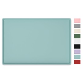 NPOOYI Silicone Art Mat for Crafts, 16" x 24" Waterproof Non-Slip Painting Mat for Kids with Raised Sides, Protects Surfaces Perfectly for Crafts, Legos, Slime, Resin, Paint & Jewelry-Making, Blue